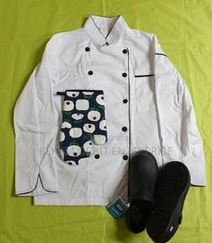 Doublebreasted White Chef Jacket+Clogs+Mitten Gloves Package - main view