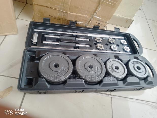 Chrome 50kgs Dumbbell/Barbell Set ✓✓ - main view