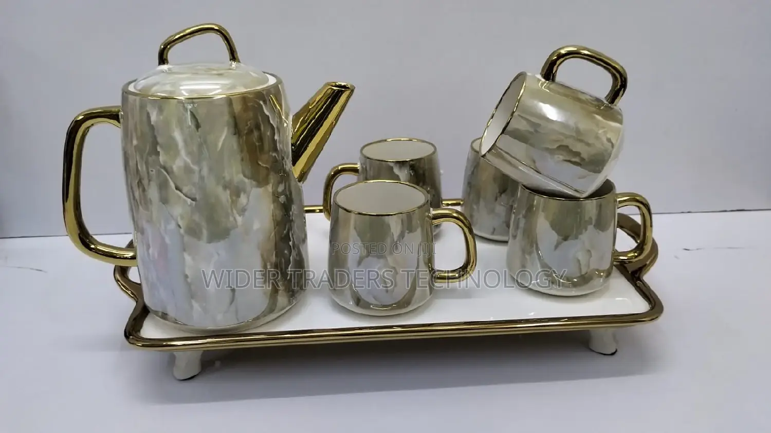 8 in 1 Tea Cup Set With Kettle and Tray
