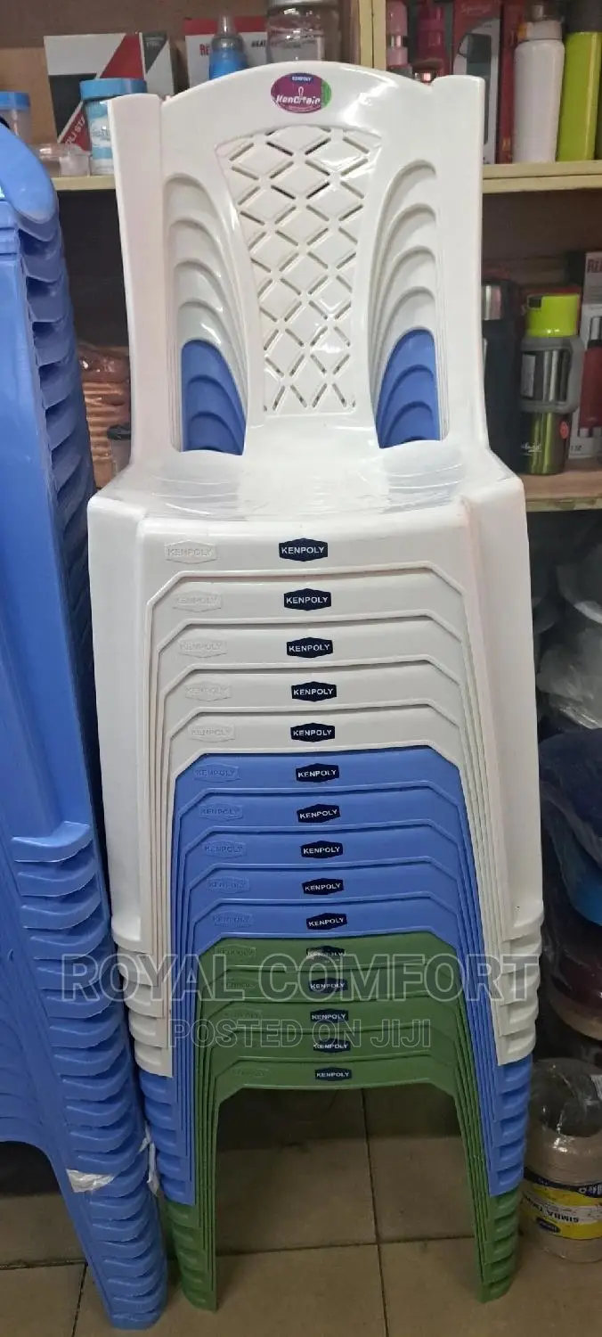 Armless Kenpoly Plastic Chairs in Nairobi Central Furniture, Royal