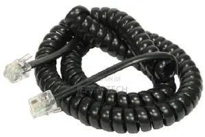Curly Black Replacement Telephone Handset Lead Wire Cable R