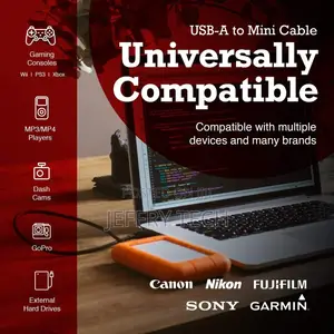 Dash Cam USB a Plug to Mini B 5 Pin 1m Data Cable Power Lead