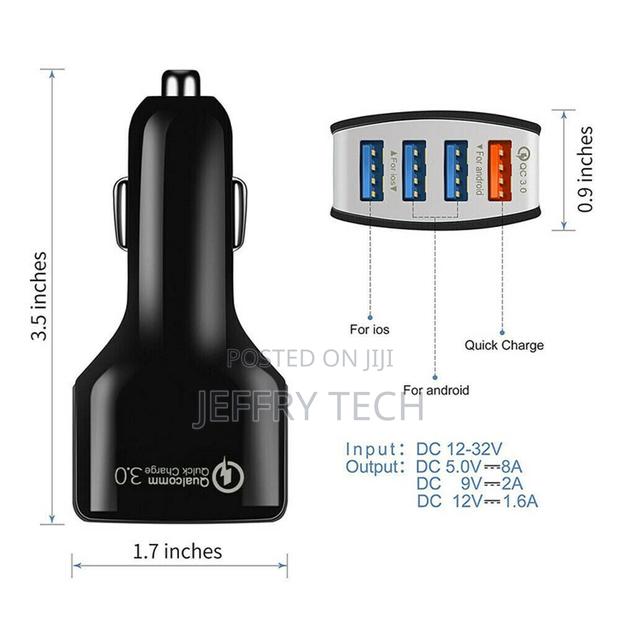 4 Port USB Car Charger/Adapter With QUICK CHARGE 3.0 Support - thumbnail 3