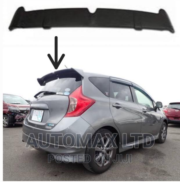 Black, Rear Roof Boot Spoiler. For Nissan Note, Yr 2015/18,