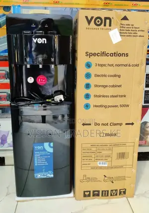 Von 3 Taps Hot Normal and Cold Black Water Dispenser