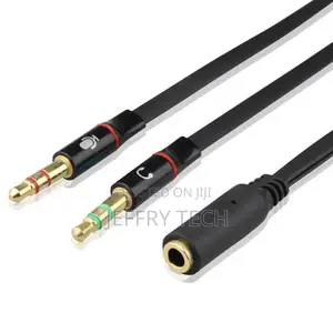 3.5mm Y Splitter 2 Jack Male to 1 Female Headphone Mic Audio