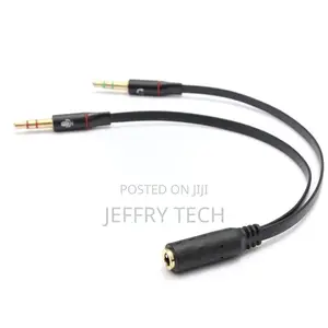 3.5mm Y Splitter 2 Jack Male to 1 Female Headphone Mic Audio