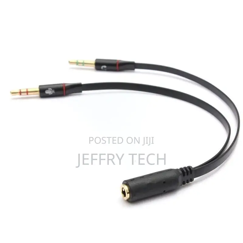 3.5mm Y Splitter 2 Jack Male to 1 Female Headphone Mic Audio