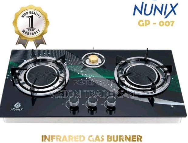 Nunix 3 Burner Infrared Glass Table Top Gas Stove✓