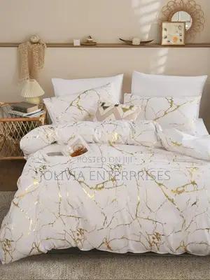 Luxury Gold Marble Texture Foil Style Duvet Cover Set