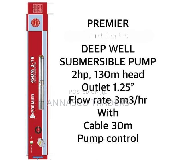 Premier Deep Well Submersible Pump 2HP 130M Head Outlet Bore - main view