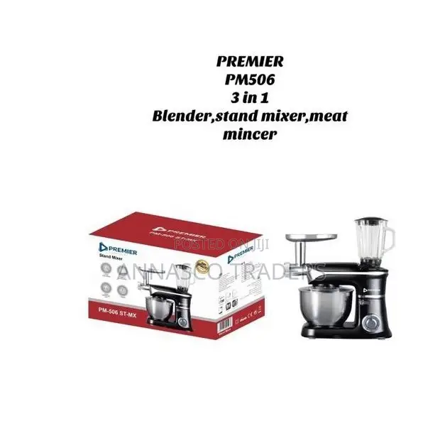 Premier Stand Mixer With Glass Jar Blender and Meat Mincer