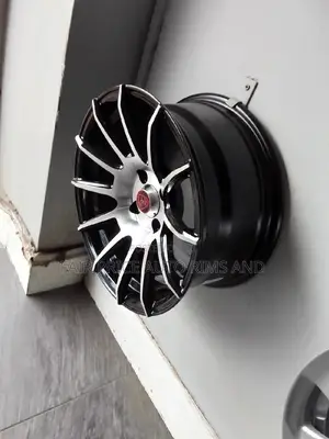 Rims Size 15/4/100 Semi- Offset Black Silver Sport