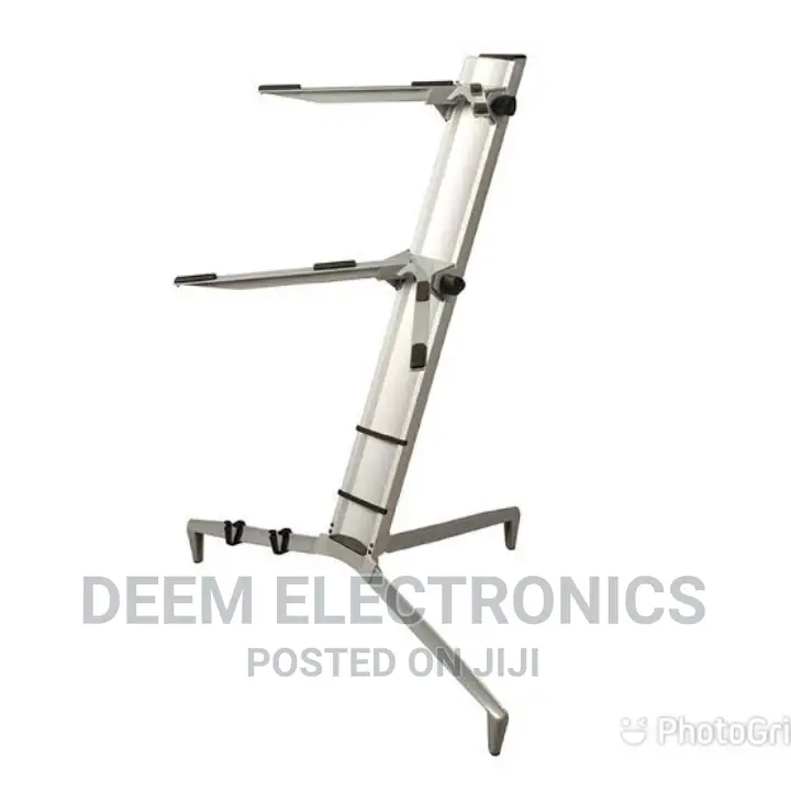 Keyboard Stand Aluminium for 2 Keyboards Silver