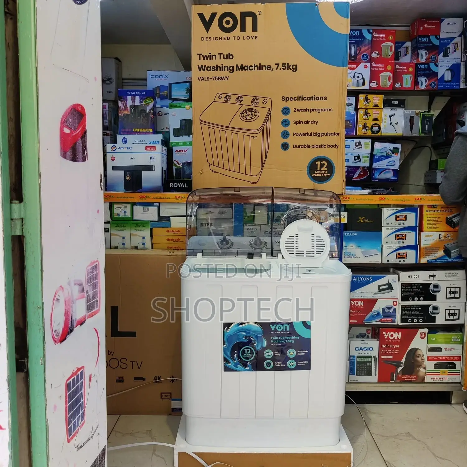 *Von 7.5 Twin Tub Washing Machine