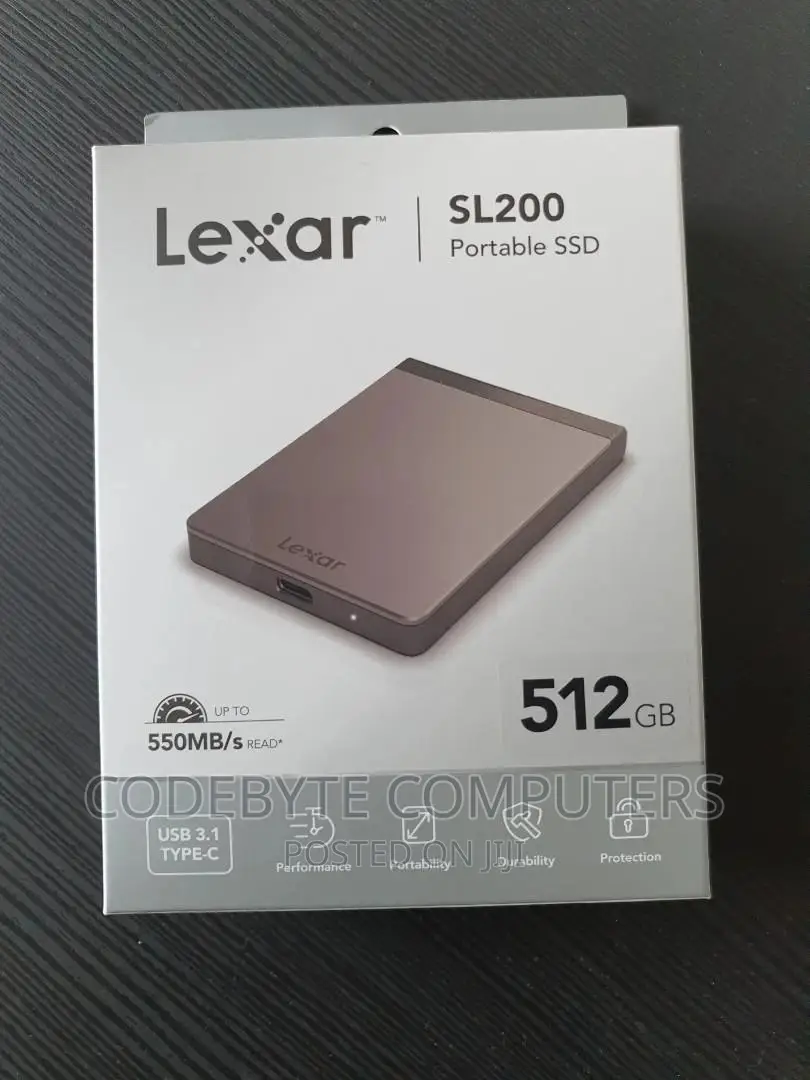 Lexar External Portable SSD 512GB, Up to 550mb/S