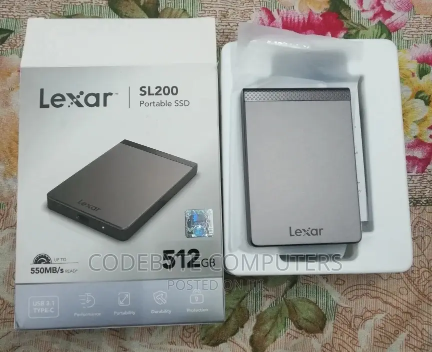 Lexar 512GB External Portable SSD Up to 550mb/S Speed