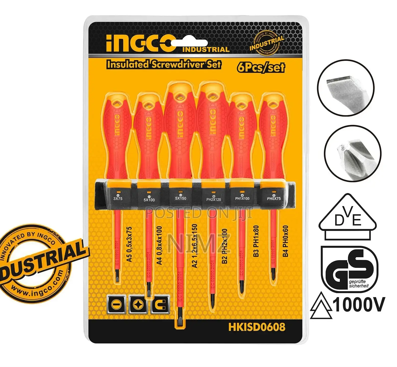 INGCO HKISD0608 6 PCS Insulated Screwdriver Set