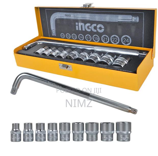 INGCO HKTS12101 10 PCS 1/2" Socket Set - main view