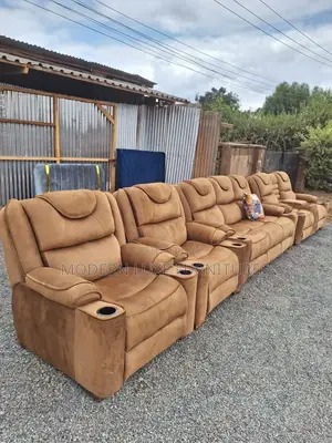 Brown 7 Seater Sub-Recliner Sofa