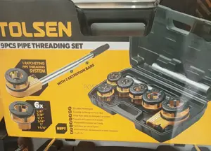 Threading Kit/Die Stock – 9 PCS (1/4 to 1-1/4”) (33011)