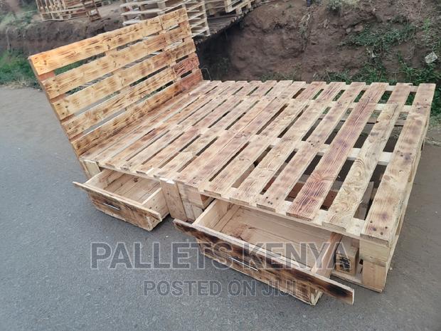 Pallet Bed- Detachable With Drawers (5*6zxc)