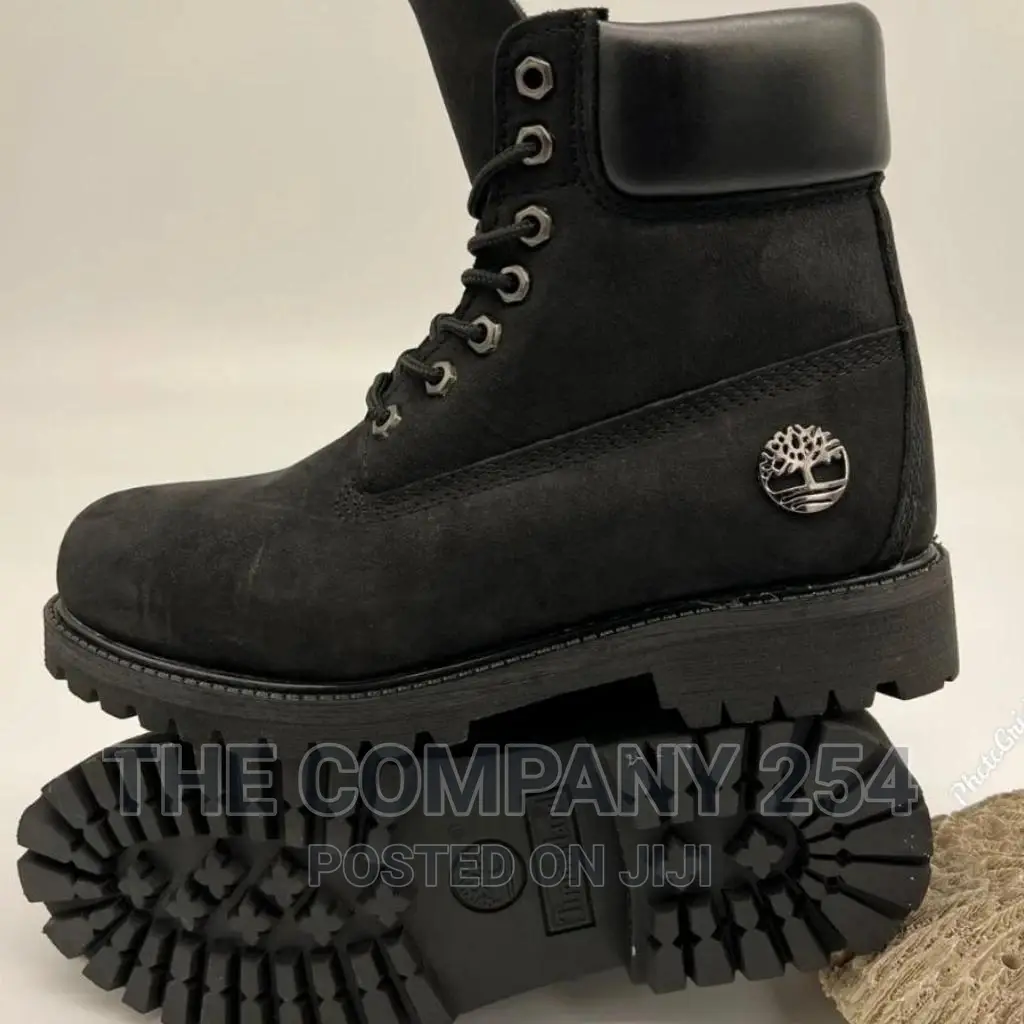 Designer Oroginal Leather Unisex Black Timberland Boots