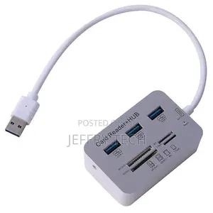 3 Port Aluminum USB 3.0 Hub With MS SD M2 TF Multi-in-1 Card