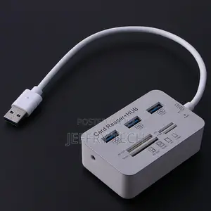 3 Port Aluminum USB 3.0 Hub With MS SD M2 TF Multi-in-1 Card