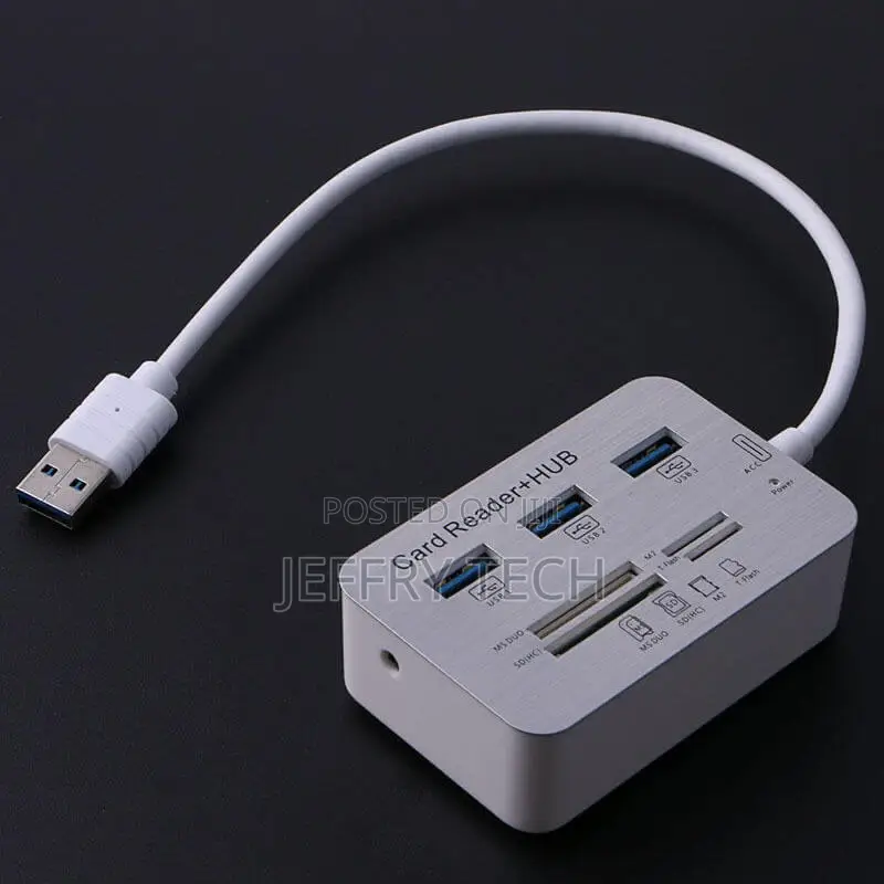 3 Port Aluminum USB 3.0 Hub With MS SD M2 TF Multi-in-1 Card
