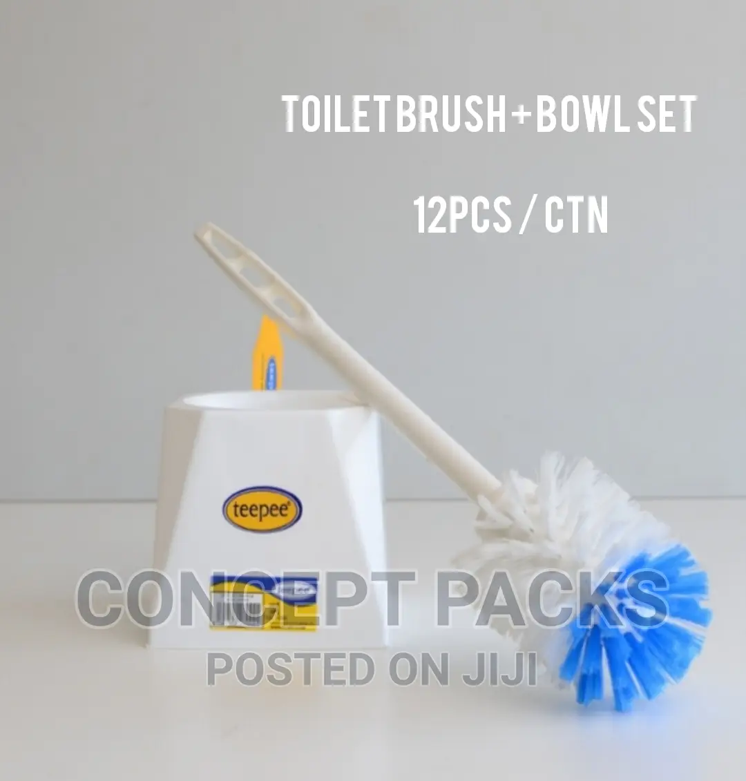 6pcs Teepee Toilet Brush + Bowl Set