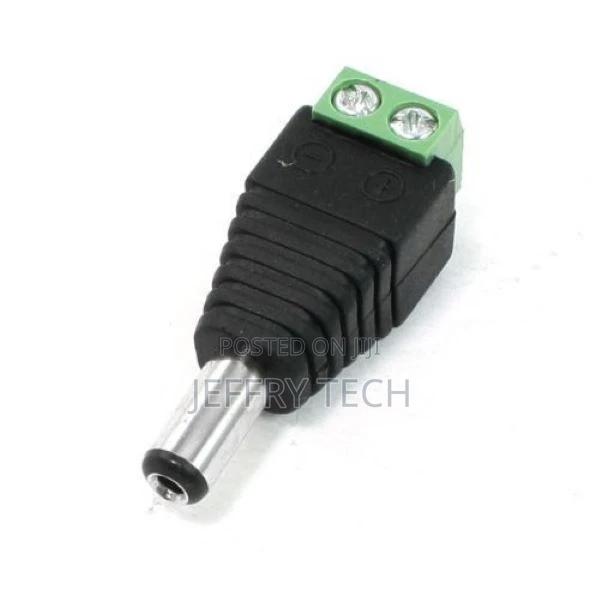 2.1X5.5mm Male DC Connector to Clamps X Power LED CCTV Camer
