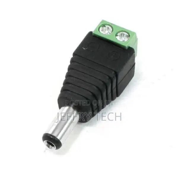 2.1X5.5mm Male DC Connector to Clamps X Power LED CCTV Camer