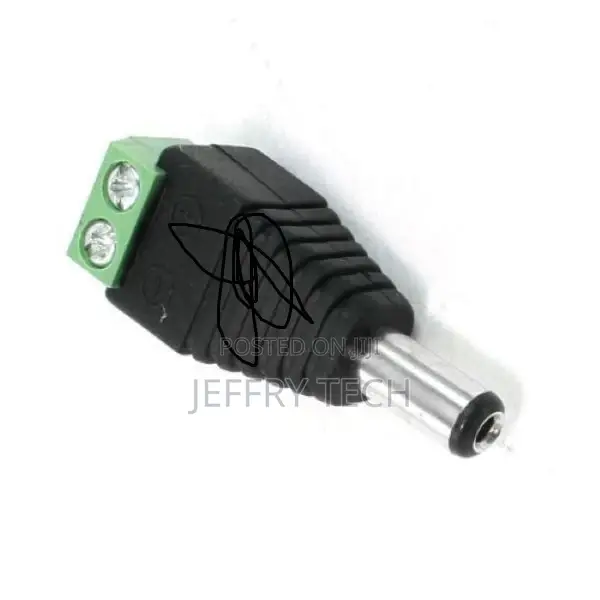 2.1X5.5mm Male DC Connector to Clamps X Power LED CCTV Camer