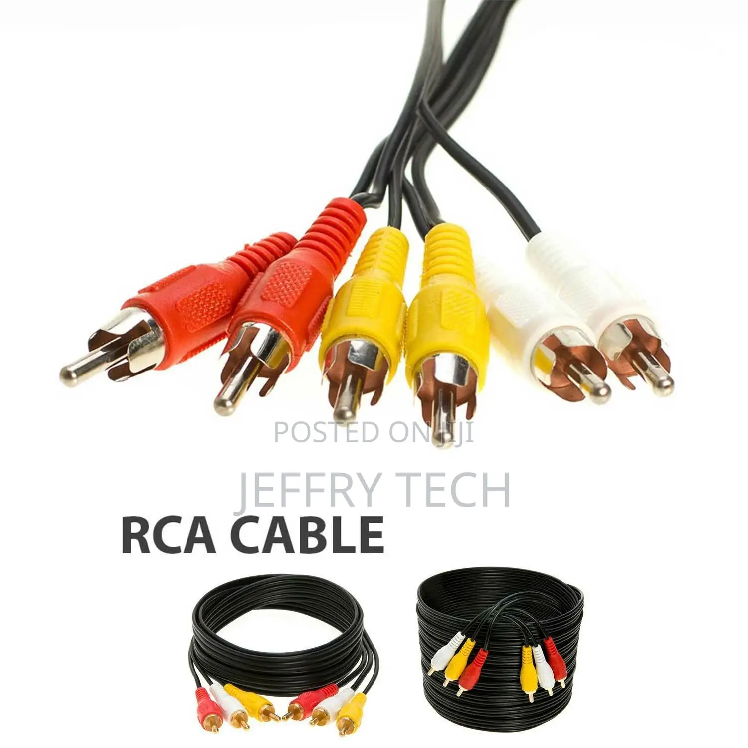 5 Metre 3 RCA Male to 3 RCA Male Stereo Audio Video Cable
