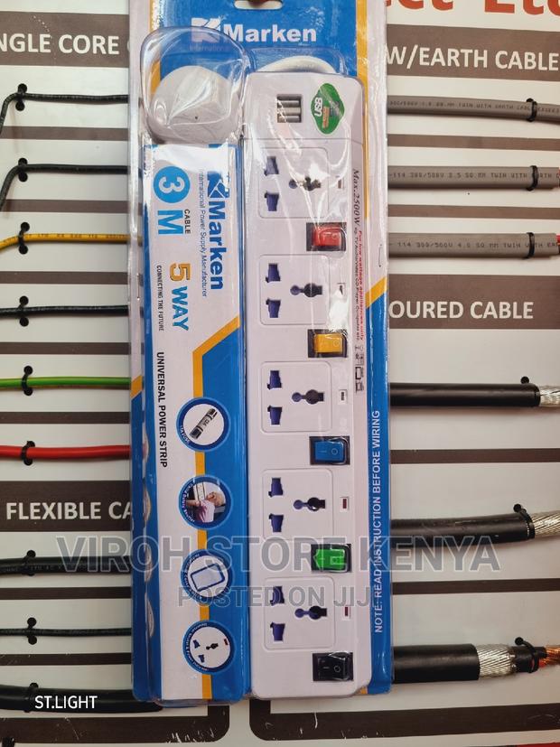 Marken 5 Way 2 Usb Ports Socket Extension Cable