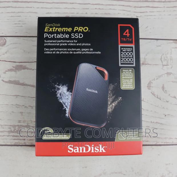 Sandisk E81 4TB Extreme Pro SSD Read/Write Speeds 2000mbps - main view