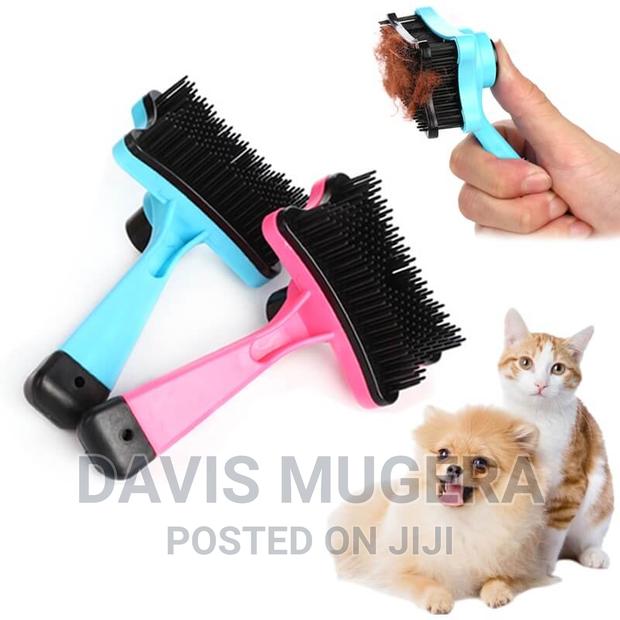 Slicker Pet Hair Remover Grooming Brush With Auto-Clean