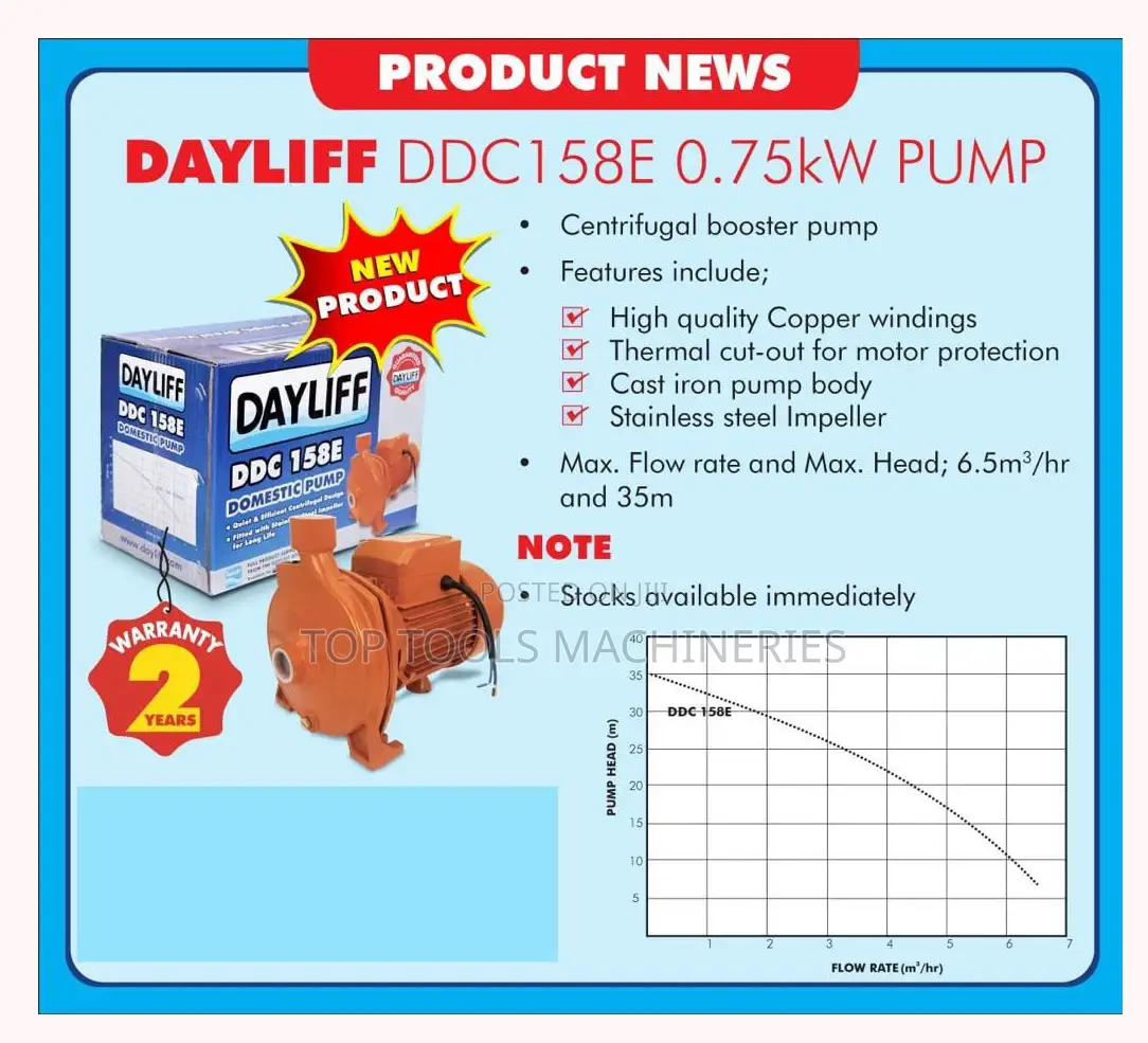 Dayliff DDC158E Bosster Pump 0.75kw 35m