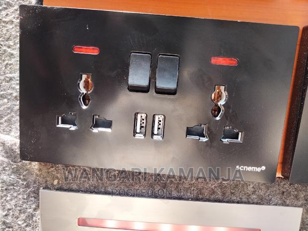 Black Twin Sockets With USB Ports