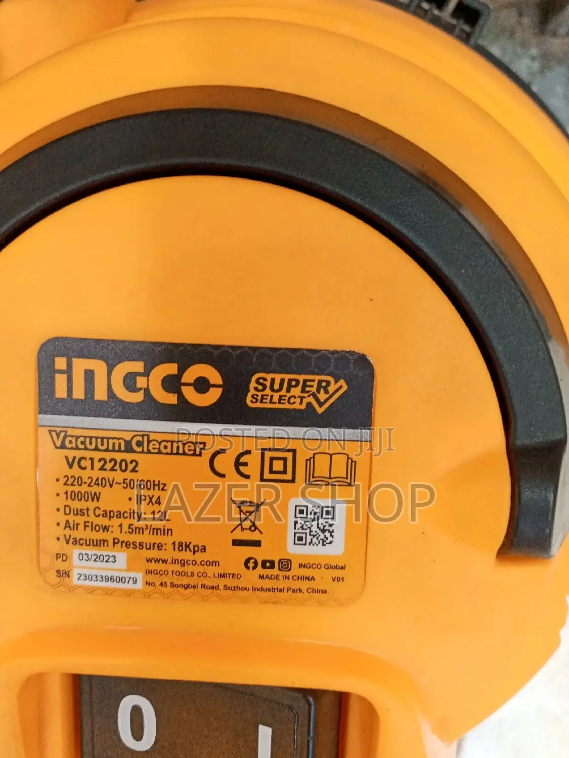 12L Vacuum Cleaner, INGCO