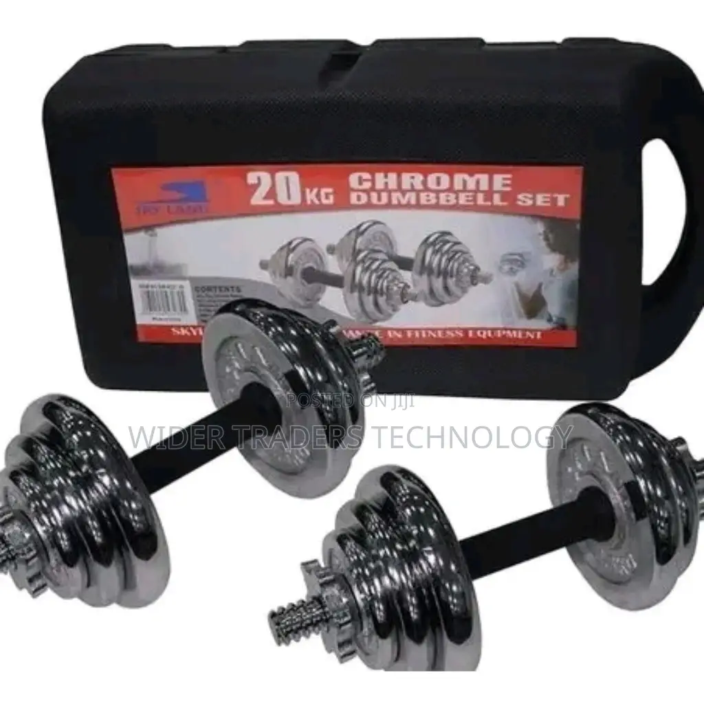 20KG Chrome Adjustable Dumbbell Set With Case