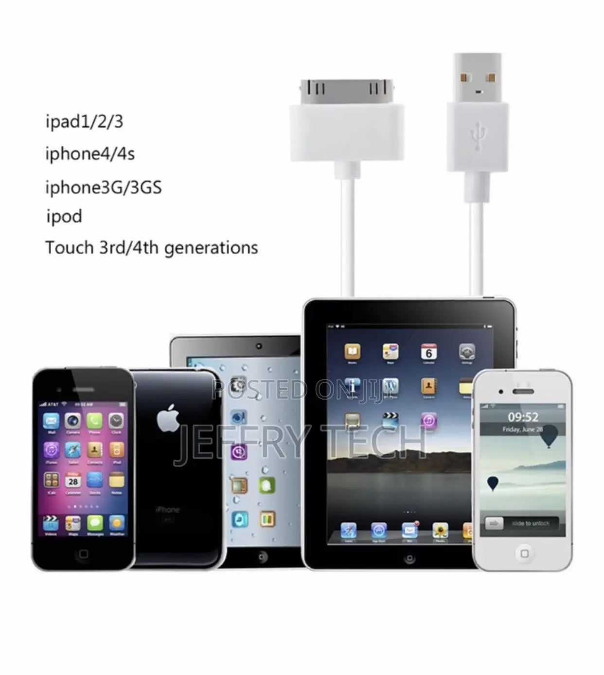 USB Data Sync Cable Cord Charger for iPhone 4 4G 4S 3GS iPod