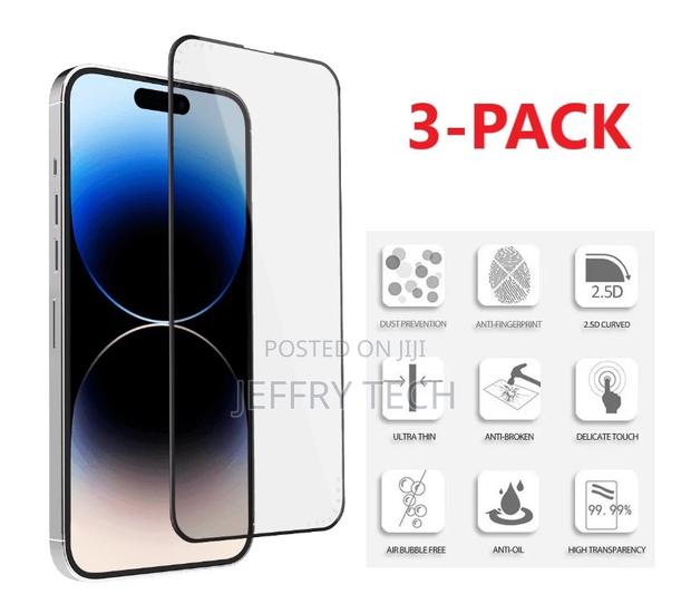 Apple iPhone 14 13 12 Pro Max Full Tempered Glass Screen Pro - thumbnail 3
