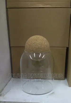 Glass Jar With Bamboo Ball Lid