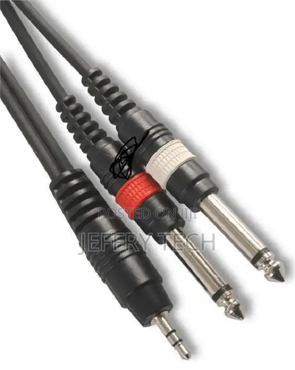 3.5mm Aux Stereo Male Jack to 2x 6.35mm 1/4" Mono Jack Plugs
