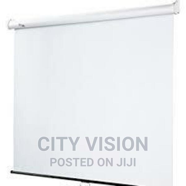 Projector Manual Screen 240×240cm Readily Available - main view