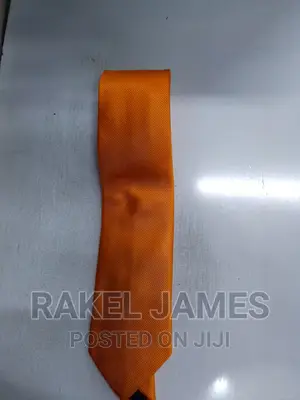 Orange Tie With Pocket Square