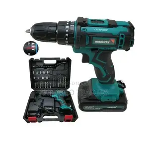 MEAKIDA 21V Cordless Drill and Bits, 2 Batteries