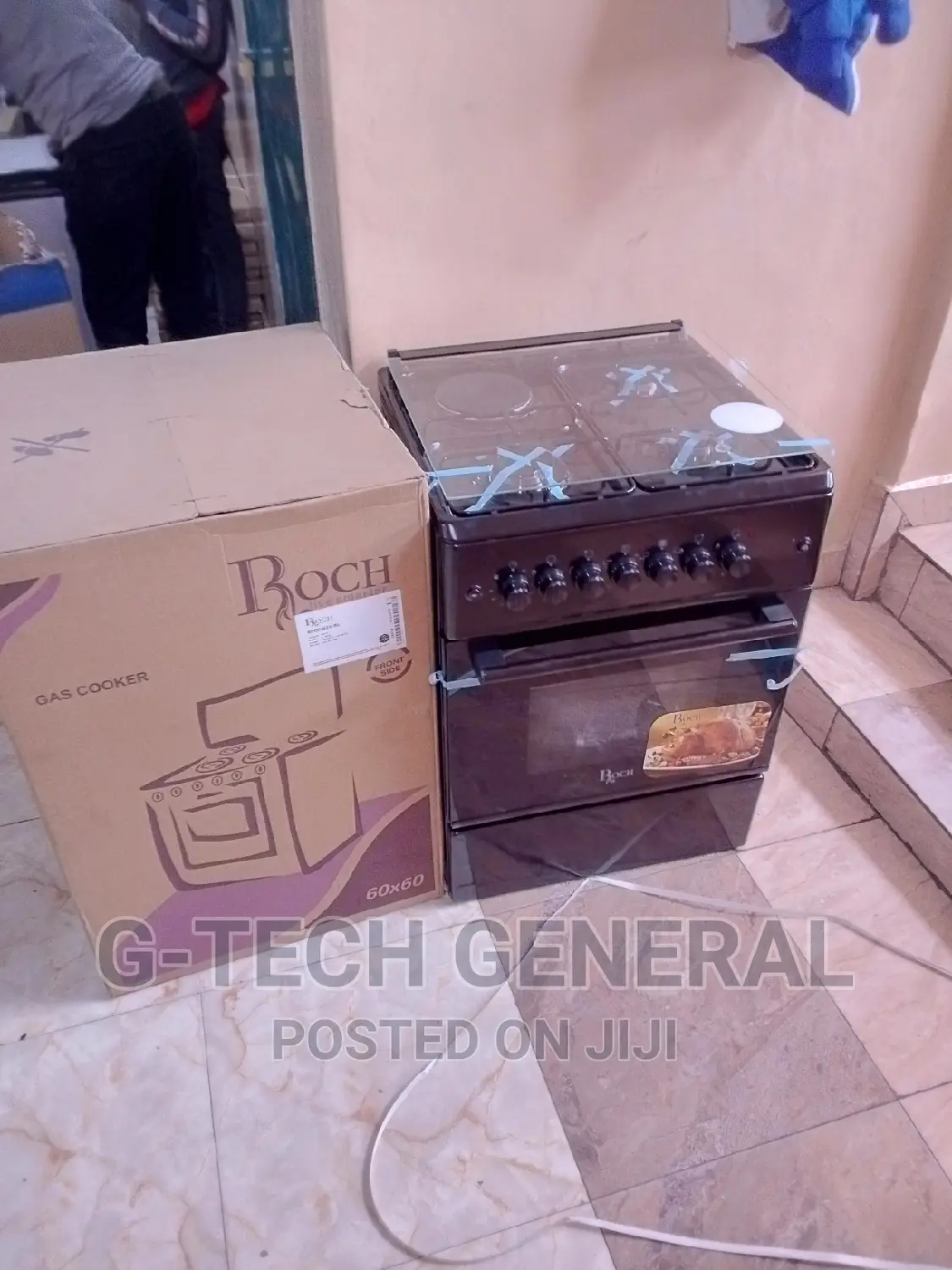 Roch 60*60 3gas 1electric Free Standing Cooker-Black